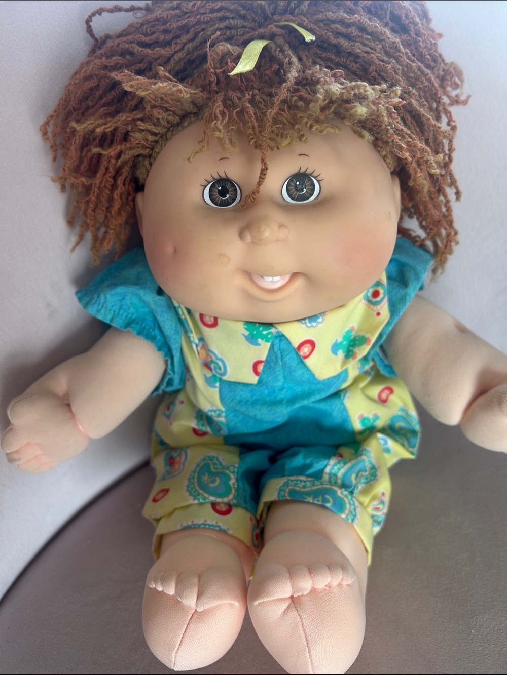 Vintage  cabbage Patch Kids Doll Yarn Hair Soft Body 90s Plush Toy Girl